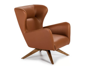 5038 - Swivel trestle-based Imitation leather armchair with armrests _ Angel Cerdá